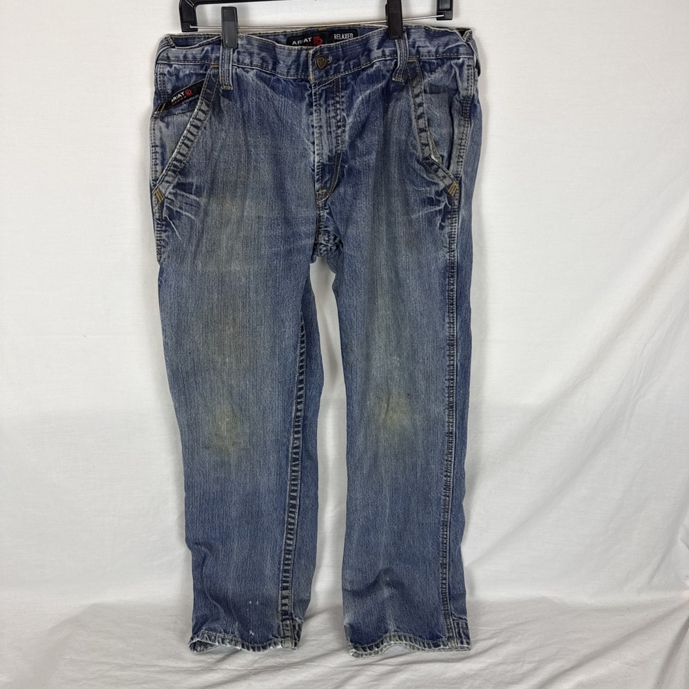 Ariat Work FR M4 Low Rise Boot Cut Work Jeans Men's 34x32 Workwear USA Fabric